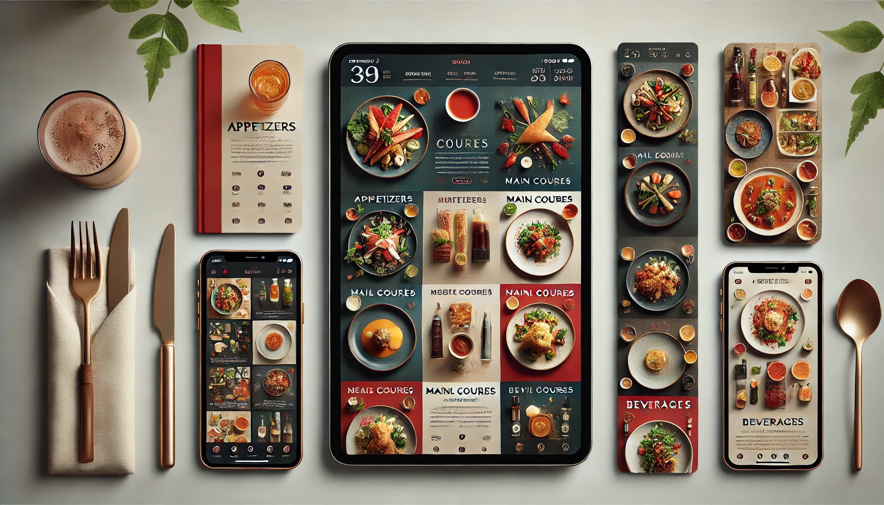 منوی دیجیتال کترینگ برکت با قالب "منو آنتیک"