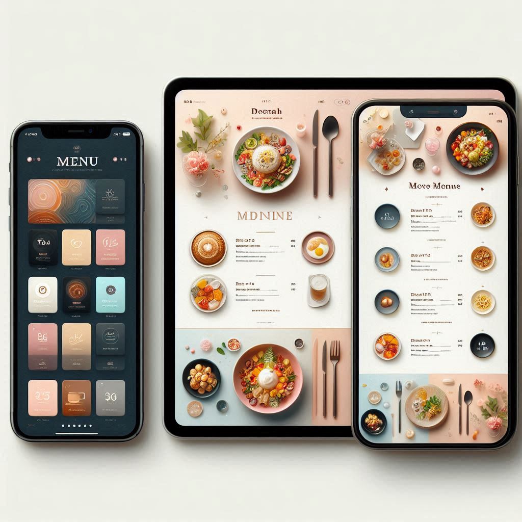 منوی دیجیتال فست فود کارن با قالب "منو آنتیک"